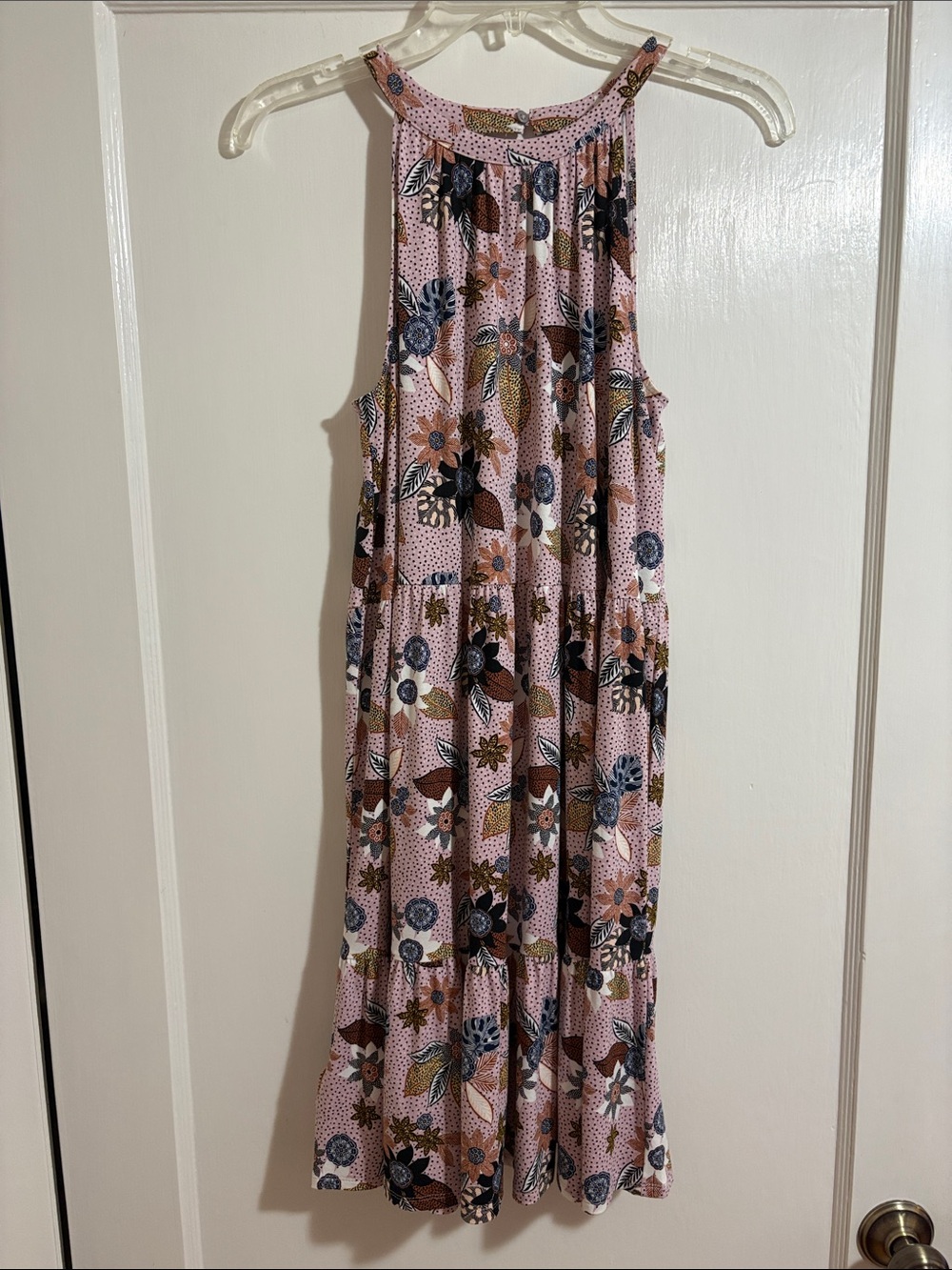 🆕 LOFT Rose-Pink Floral Halter Midi Dress